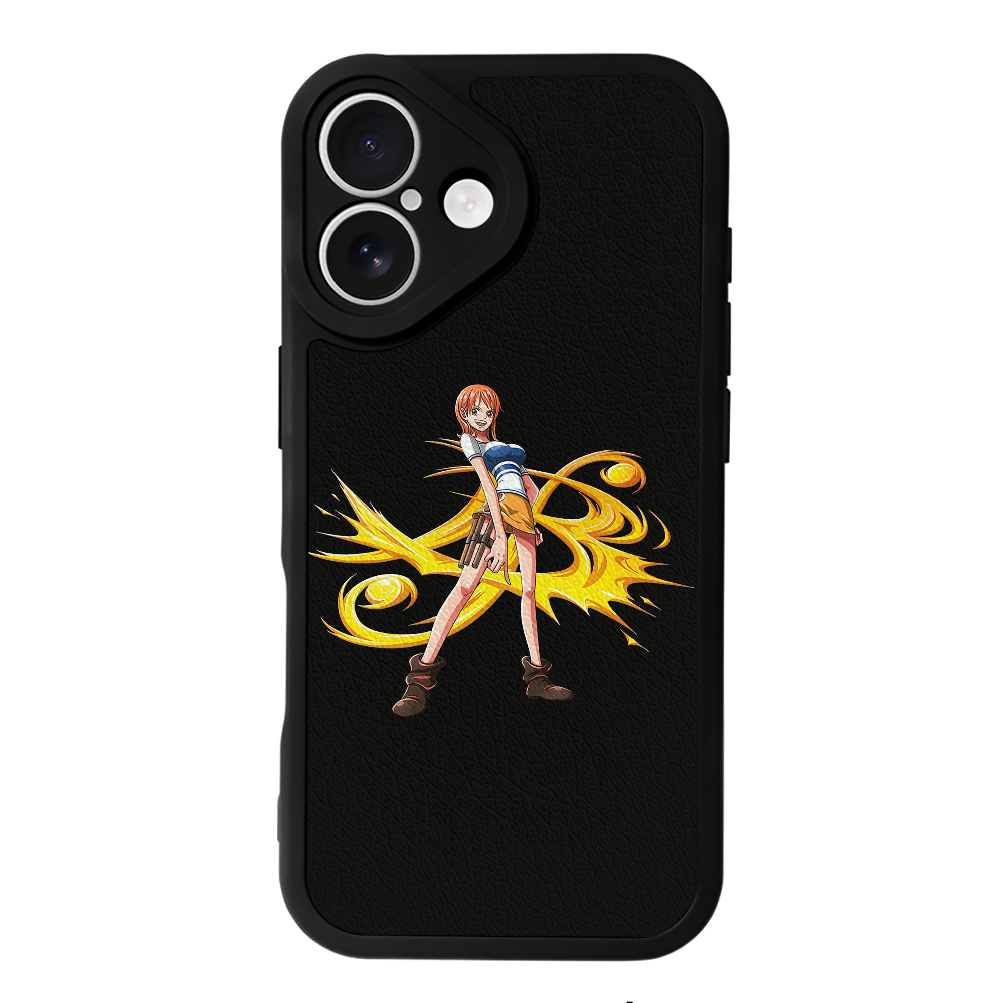 （画像用） ワンピース ナミ ONE PIECE Nami 【iPhone 16シリーズ対応】シリコンスマホケース（レザー調） 材質：シリコン